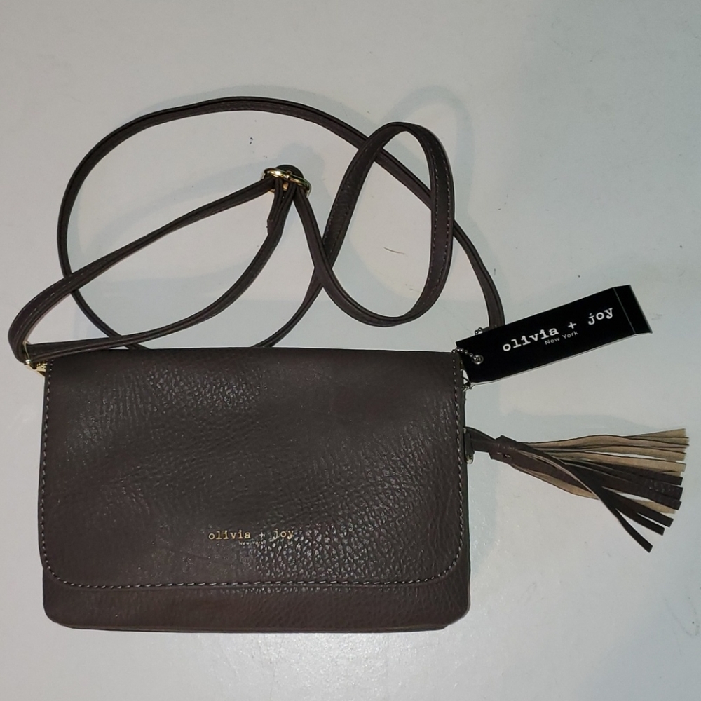 New Olive & Joy grey mini shoulder bag